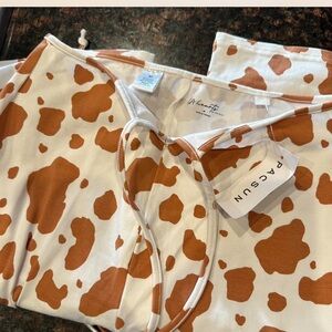 PacSun Orange Cow Print Wide Leg leggings